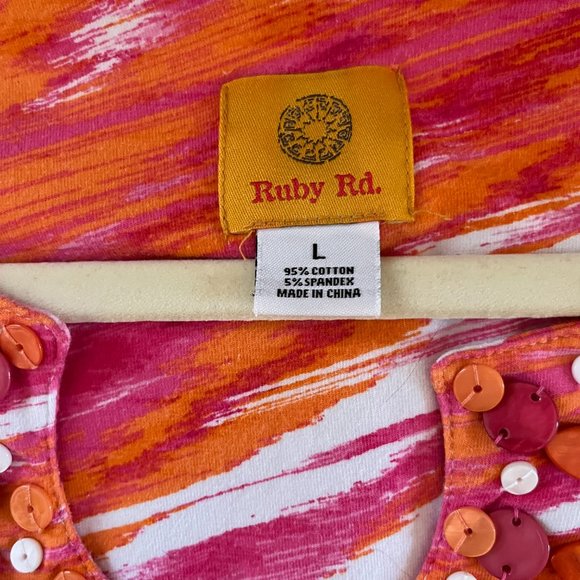 RUBY RD Colorful Beaded Top Size Large - Picture 3 of 4